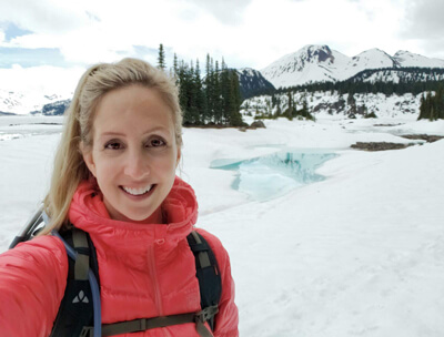 Selfie of Kristine Krynitzki, creator of Hikes Near vancouver, LOWA Canada ambassador